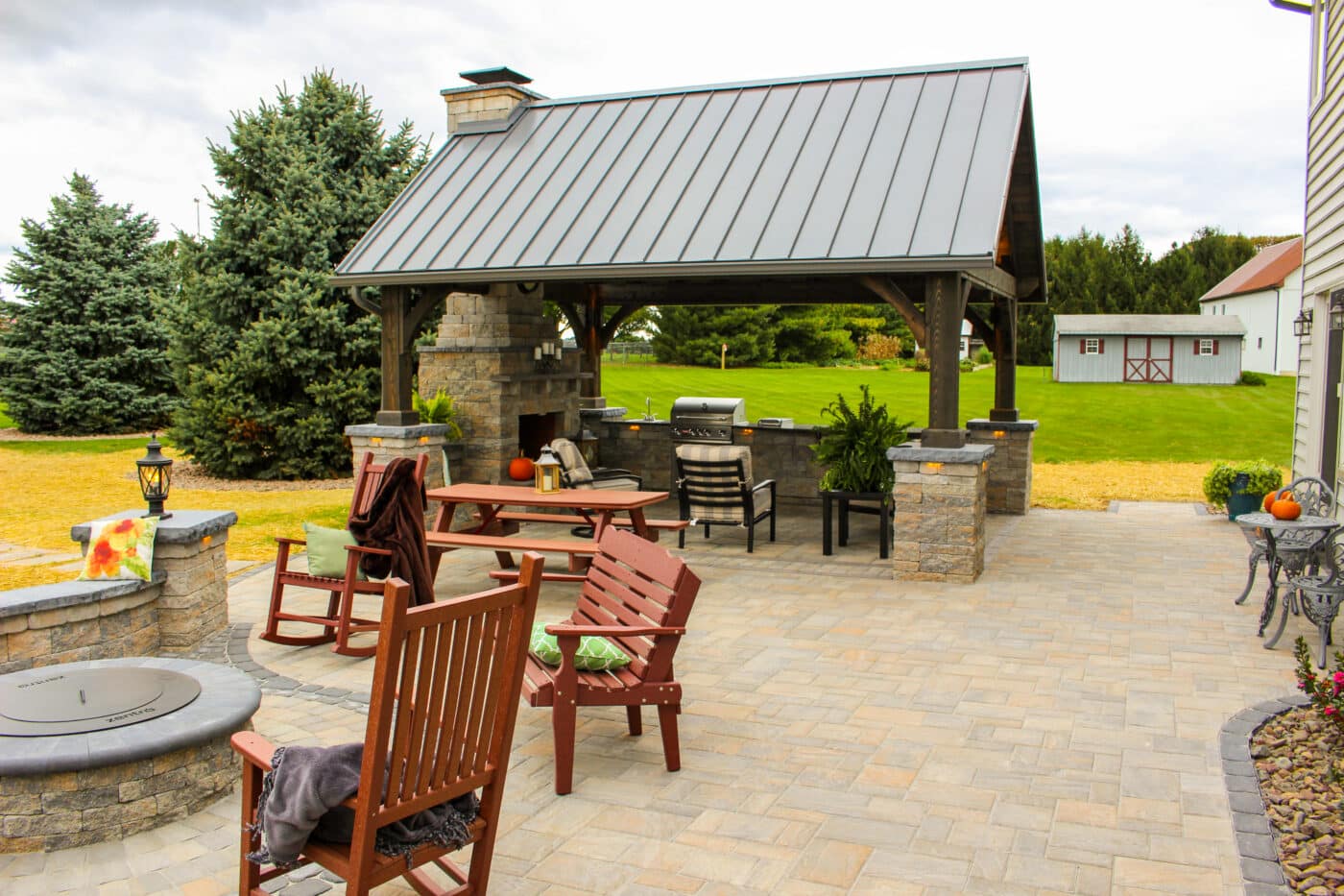 backyard patio with pavilion in pa